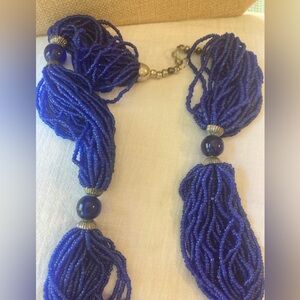 Purple Multi Glass Seed Beads Bohemian Statement Necklace Cruise‎